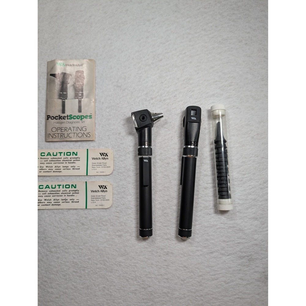 Welch Allyn PocketScope 2.5V otoscope head ophthalmoscope head battery handle
